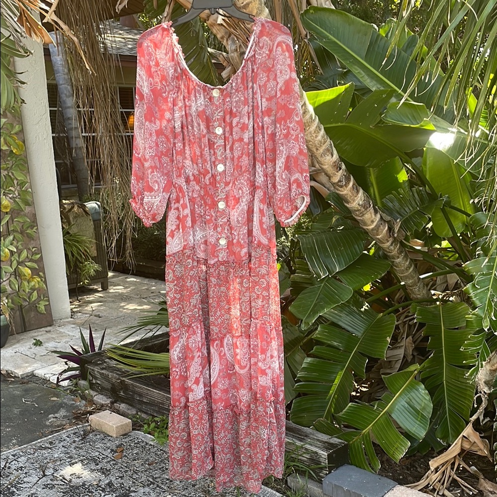 Anthropologie Figueroa, and flower off the shoulder tiered floral dress